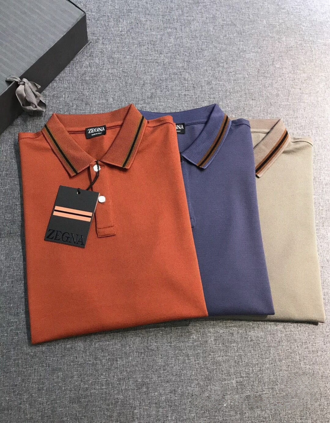 杰尼亚EZ男士高端商务休闲桑蚕丝混纺珠地棉翻领POLO衫，贸易公司渠道货，原厂代工出品，26年春夏新品，