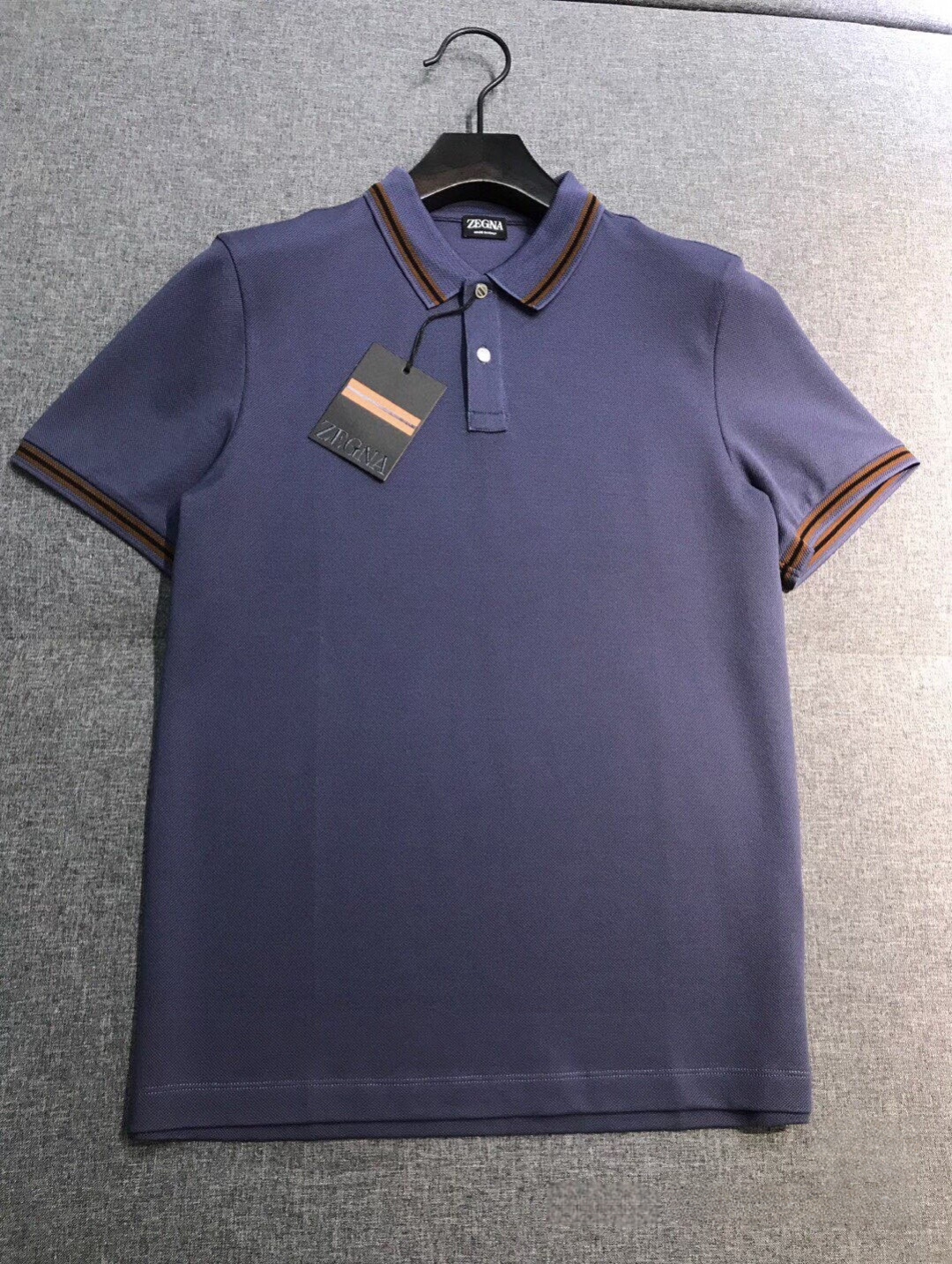 杰尼亚EZ男士高端商务休闲桑蚕丝混纺珠地棉翻领POLO衫，贸易公司渠道货，原厂代工出品，26年春夏新品，