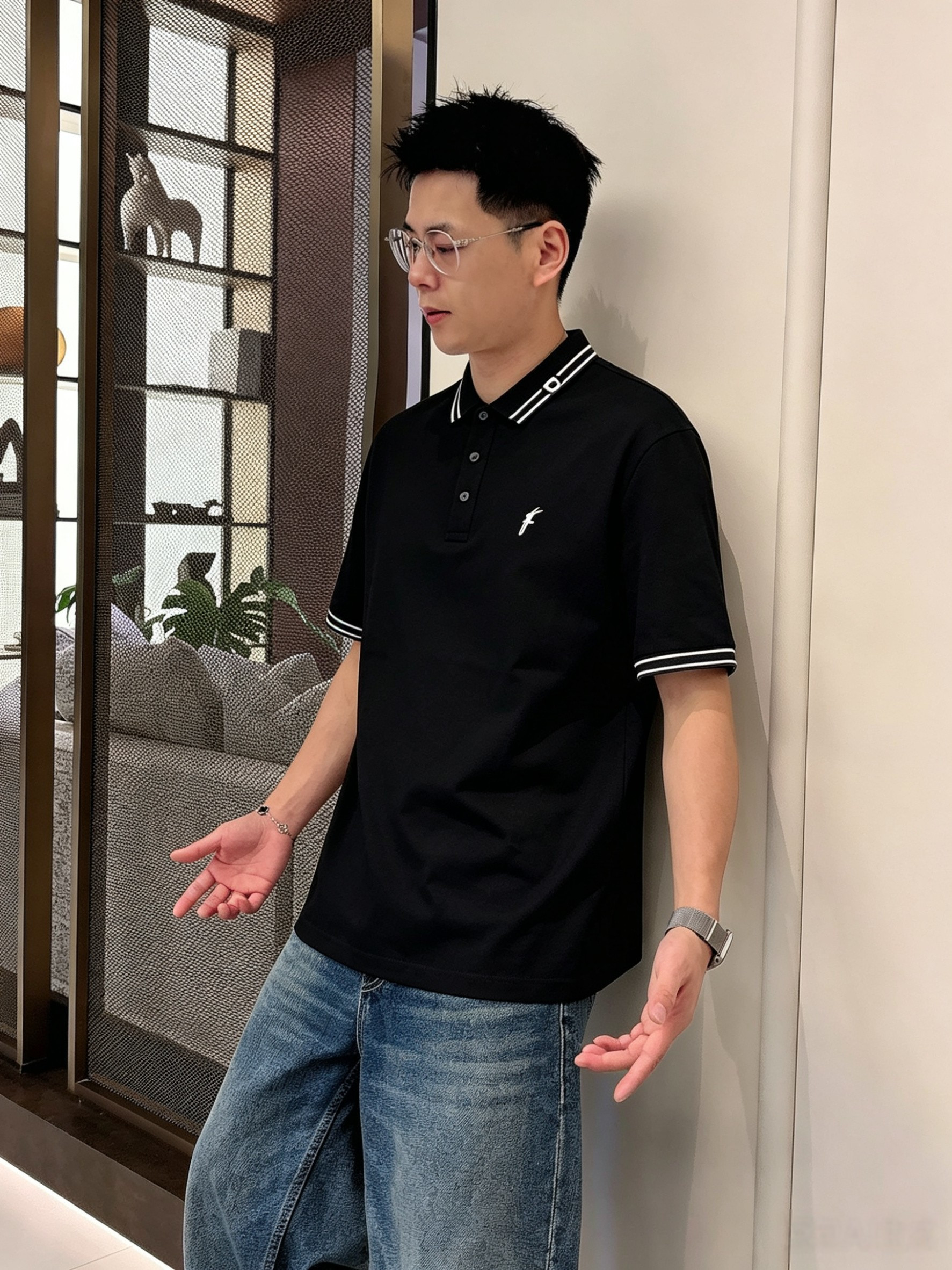 菲拉格慕26ss高级男士商务休闲珠地棉翻领POLO衫，贸易公司渠道货，源自原厂代工出品，高端品鉴心水之物