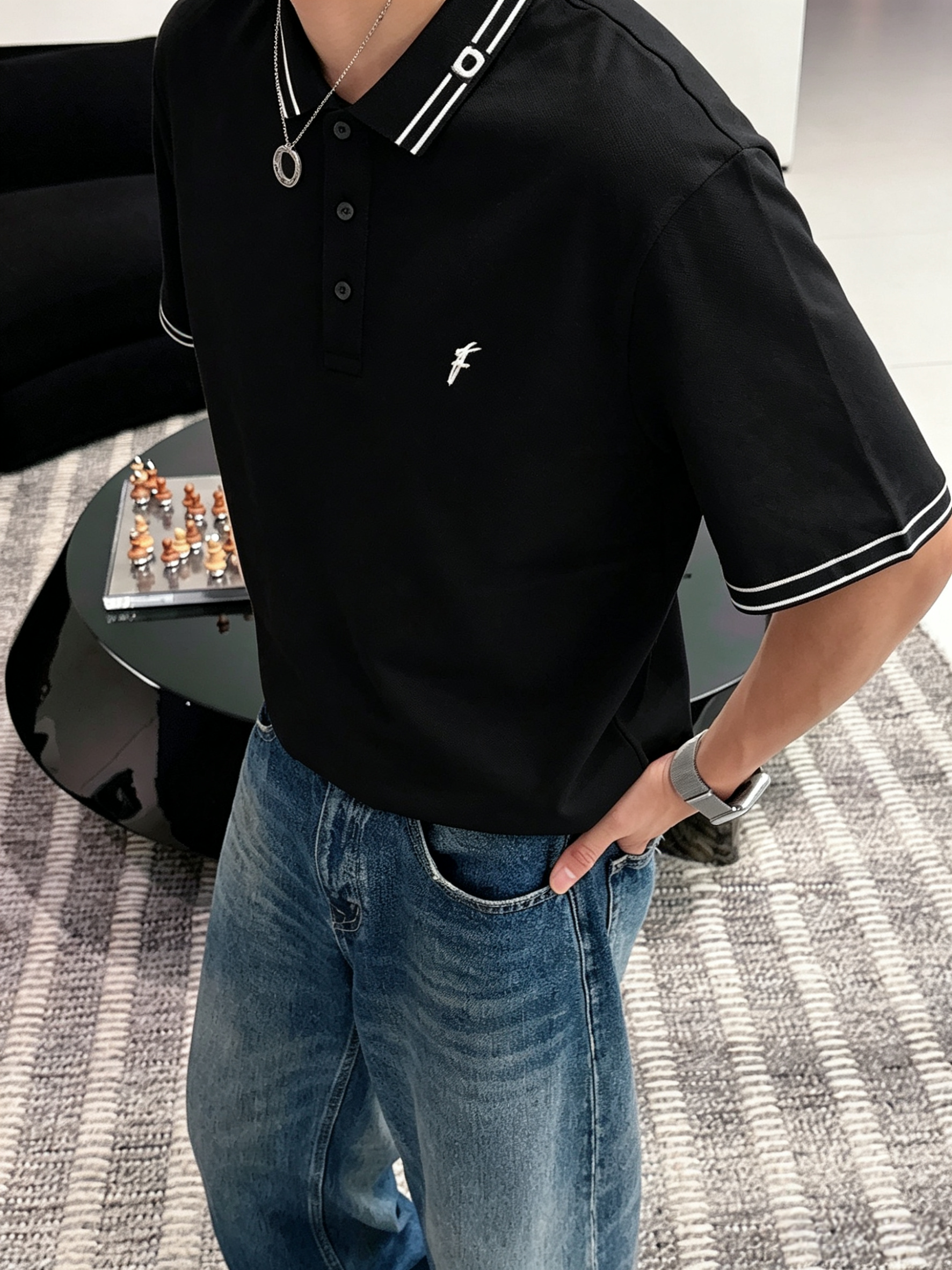 菲拉格慕26ss高级男士商务休闲珠地棉翻领POLO衫，贸易公司渠道货，源自原厂代工出品，高端品鉴心水之物