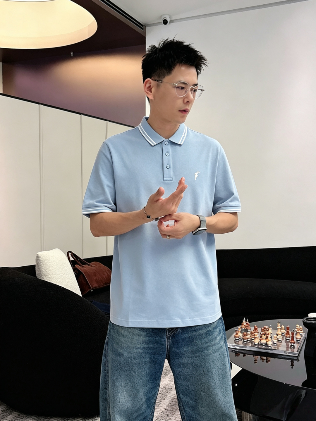菲拉格慕26ss高级男士商务休闲珠地棉翻领POLO衫，贸易公司渠道货，源自原厂代工出品，高端品鉴心水之物