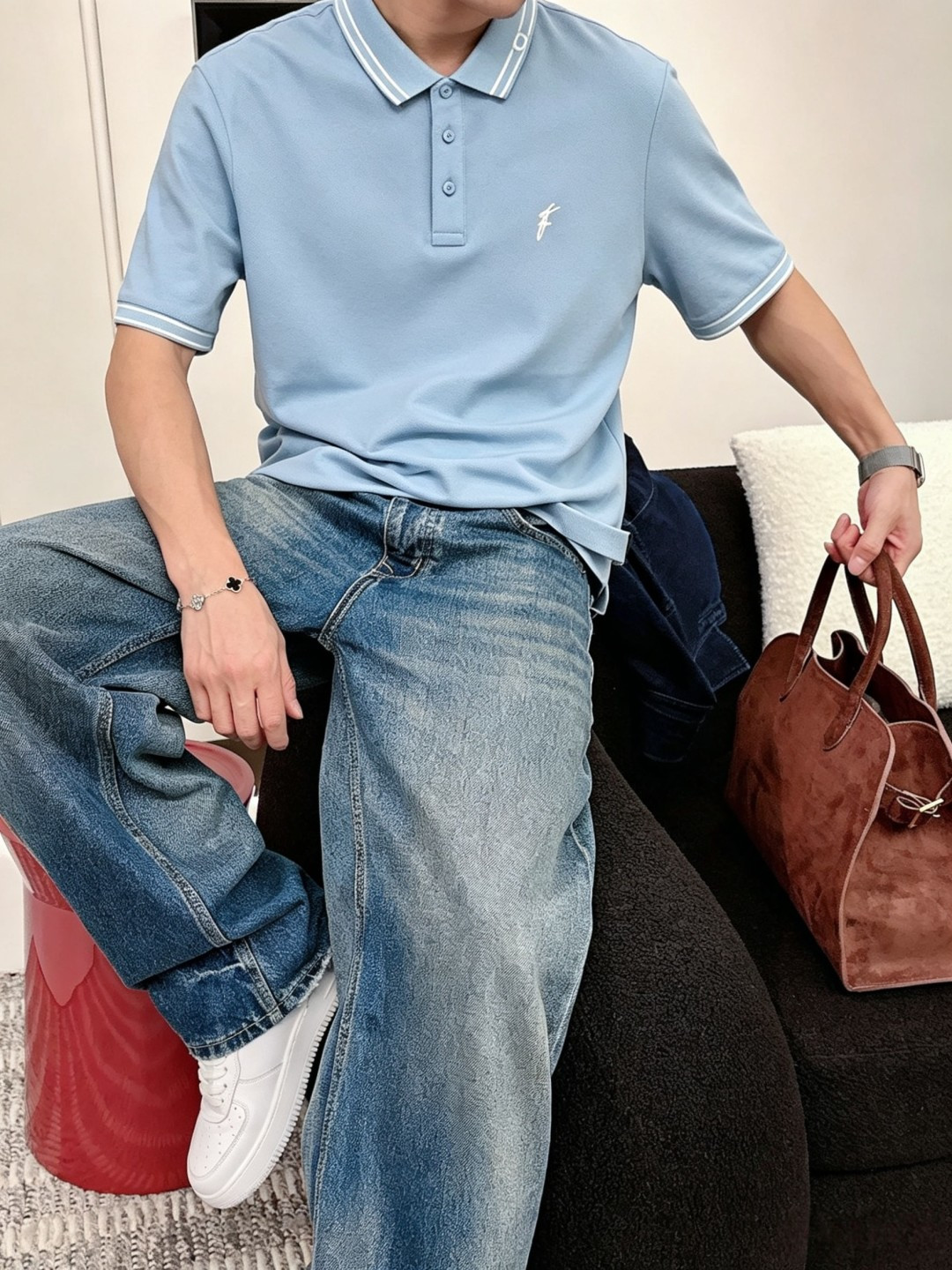 菲拉格慕26ss高级男士商务休闲珠地棉翻领POLO衫，贸易公司渠道货，源自原厂代工出品，高端品鉴心水之物