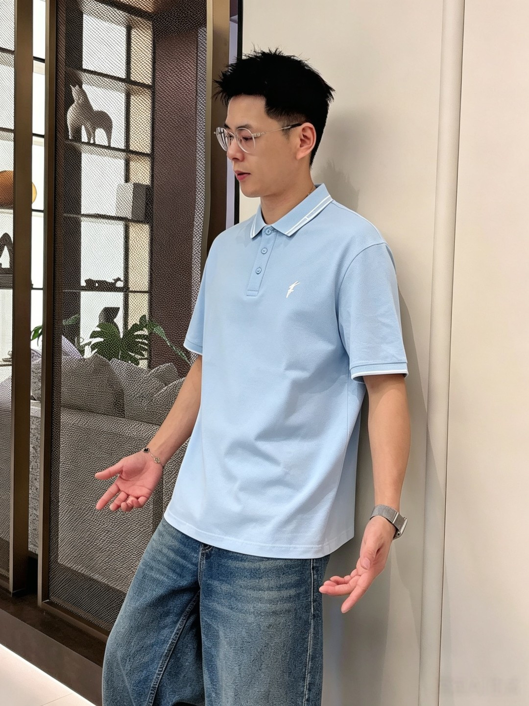 菲拉格慕26ss高级男士商务休闲珠地棉翻领POLO衫，贸易公司渠道货，源自原厂代工出品，高端品鉴心水之物