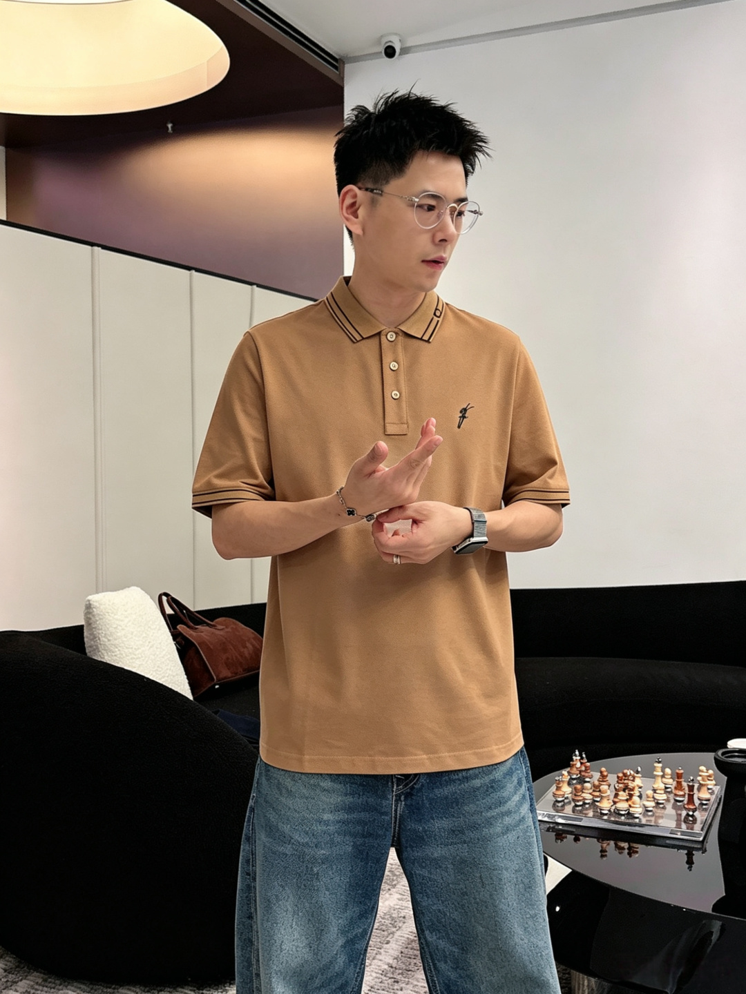 菲拉格慕26ss高级男士商务休闲珠地棉翻领POLO衫，贸易公司渠道货，源自原厂代工出品，高端品鉴心水之物