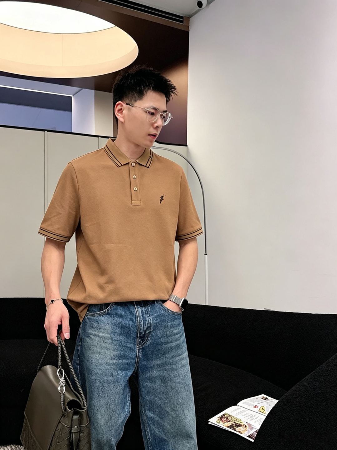 菲拉格慕26ss高级男士商务休闲珠地棉翻领POLO衫，贸易公司渠道货，源自原厂代工出品，高端品鉴心水之物