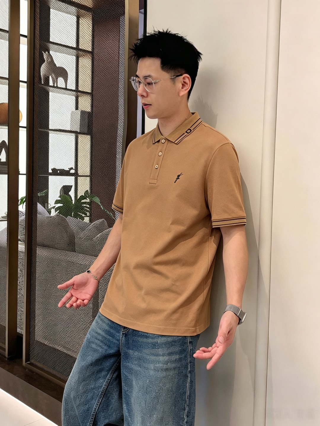 菲拉格慕26ss高级男士商务休闲珠地棉翻领POLO衫，贸易公司渠道货，源自原厂代工出品，高端品鉴心水之物