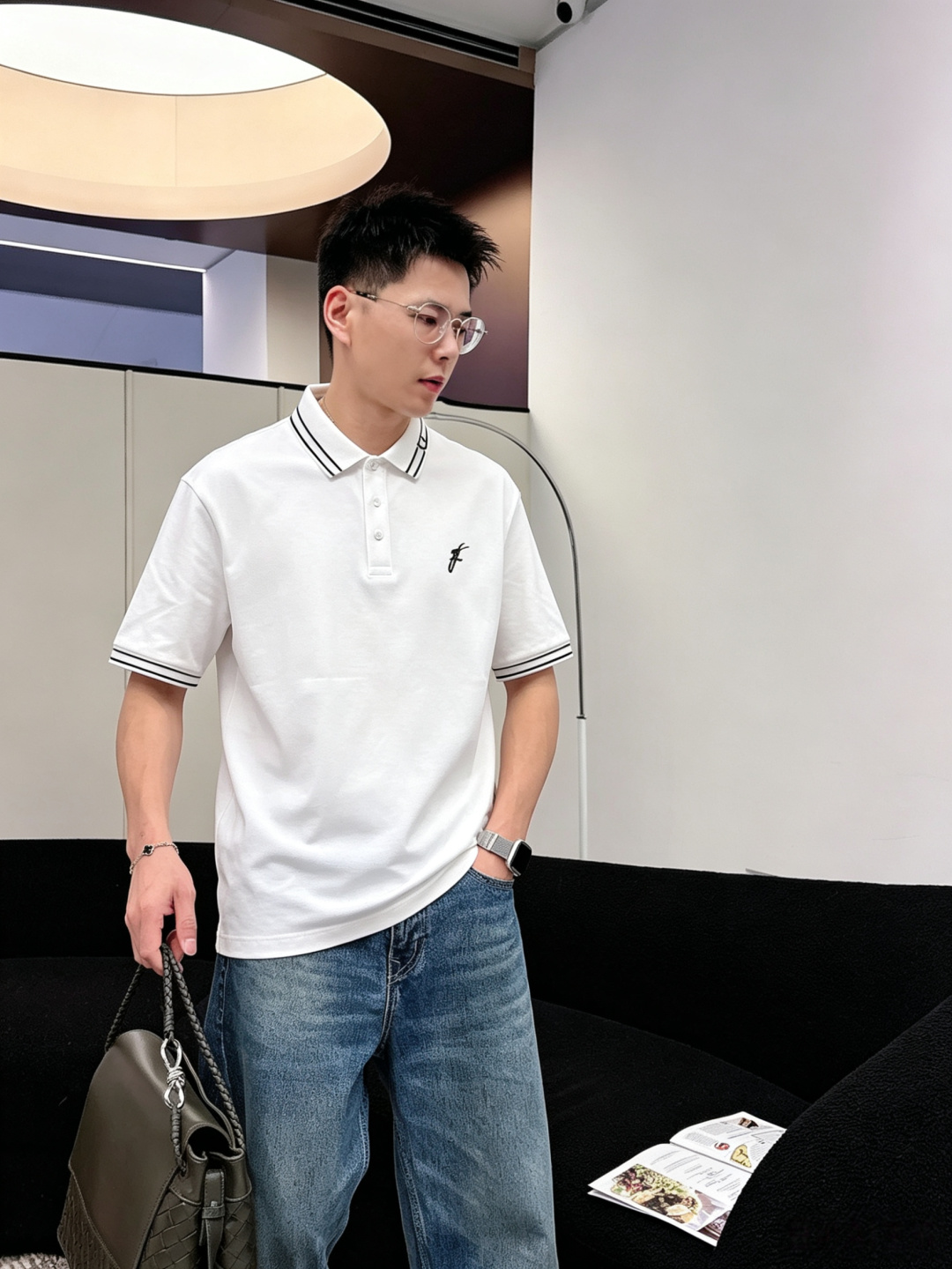菲拉格慕26ss高级男士商务休闲珠地棉翻领POLO衫，贸易公司渠道货，源自原厂代工出品，高端品鉴心水之物