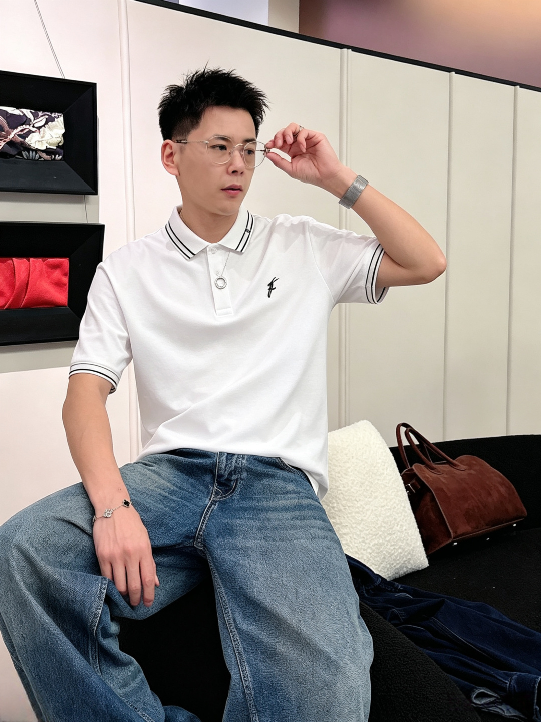 菲拉格慕26ss高级男士商务休闲珠地棉翻领POLO衫，贸易公司渠道货，源自原厂代工出品，高端品鉴心水之物