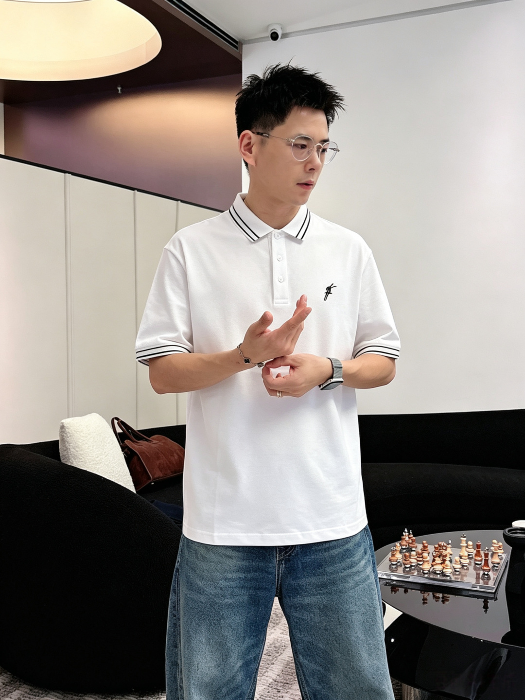 菲拉格慕26ss高级男士商务休闲珠地棉翻领POLO衫，贸易公司渠道货，源自原厂代工出品，高端品鉴心水之物
