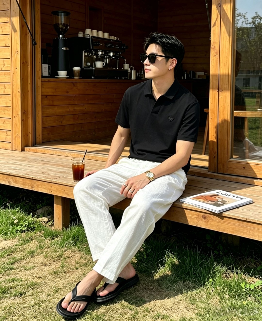 Armani阿玛尼、高端定制-至尊商务休闲风26ss男士麻料圆领短袖T恤，经典商务男装，男装界的天花板，