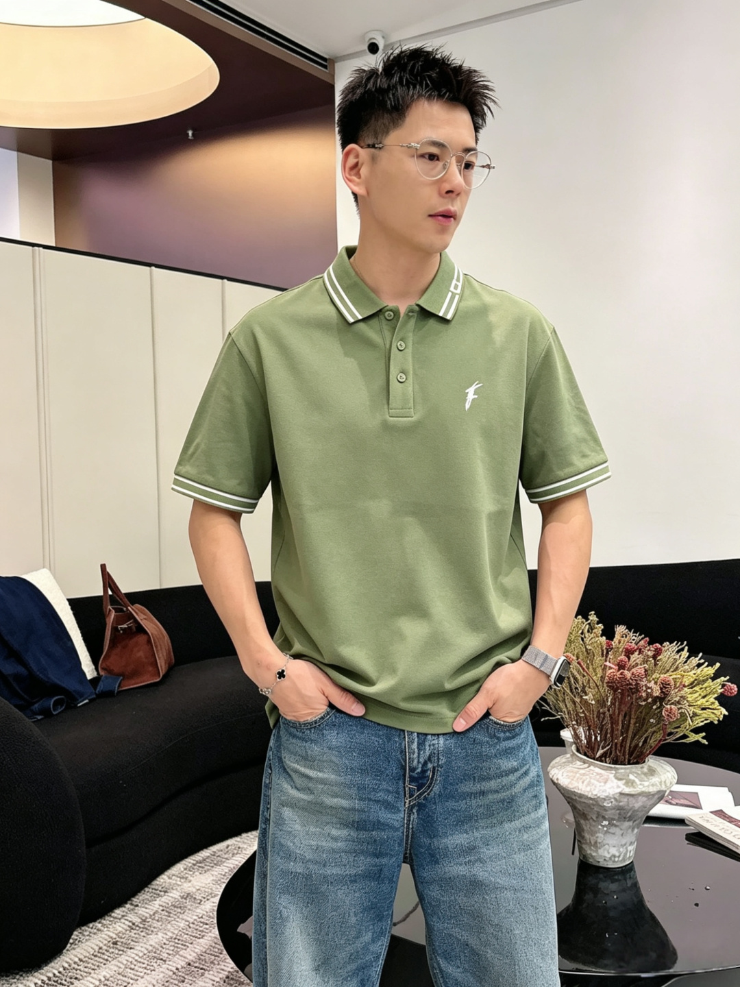 菲拉格慕26ss高级男士商务休闲珠地棉翻领POLO衫，贸易公司渠道货，源自原厂代工出品，高端品鉴心水之物