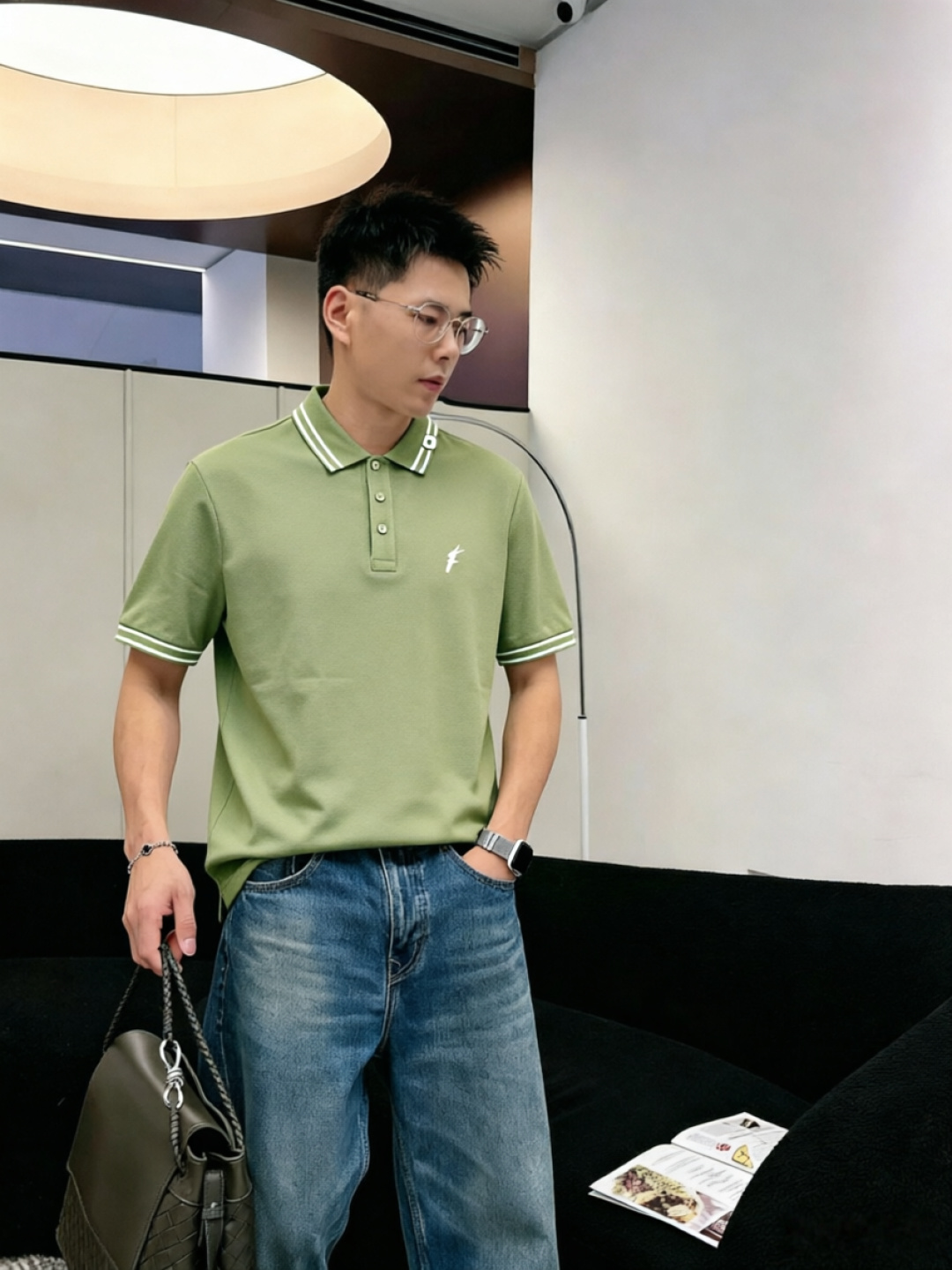 菲拉格慕26ss高级男士商务休闲珠地棉翻领POLO衫，贸易公司渠道货，源自原厂代工出品，高端品鉴心水之物