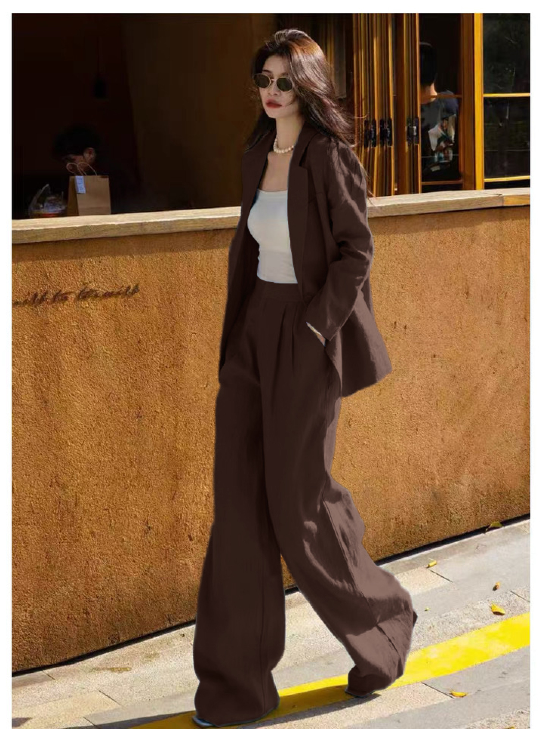 High-End Women’s Suit Set: Quality Fabric, Old Man Style, Various Sizes, Blue & Pink