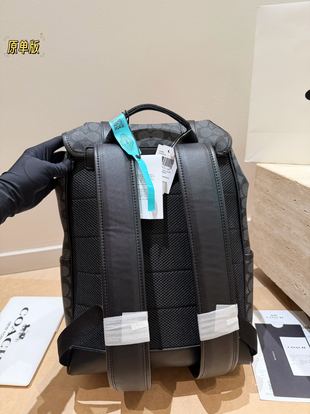 Coach Charcoal Signature Canvas Black backpack
