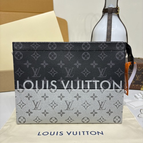 Louis Vuitton Pochette Voyage MM Monogram Eclipse Canvas Clutch Bag 2 Louis Vuitton Pochette Voyage MM Monogram Eclipse Canvas Clutch Bag