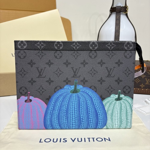 Louis Vuitton Pochette Voyage Medium Clutch Bag M81973 Pumpkin Chip 19 Louis Vuitton Pochette Voyage Medium Clutch Bag M81973 Pumpkin Chip