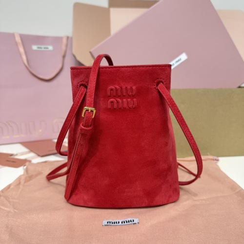 Miu Miu Suede Mini Bucket Bag, Stylish Shoulder Bag - 17X14X6CM 1 Miu Miu Suede Mini Bucket Bag, Stylish Shoulder Bag - 17X14X6CM