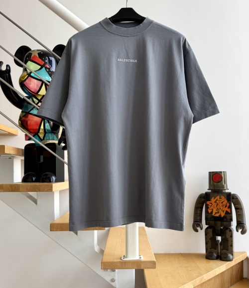 Balenciaga Grey Reflective Logo T-Shirt 2025SS, XS-L Available