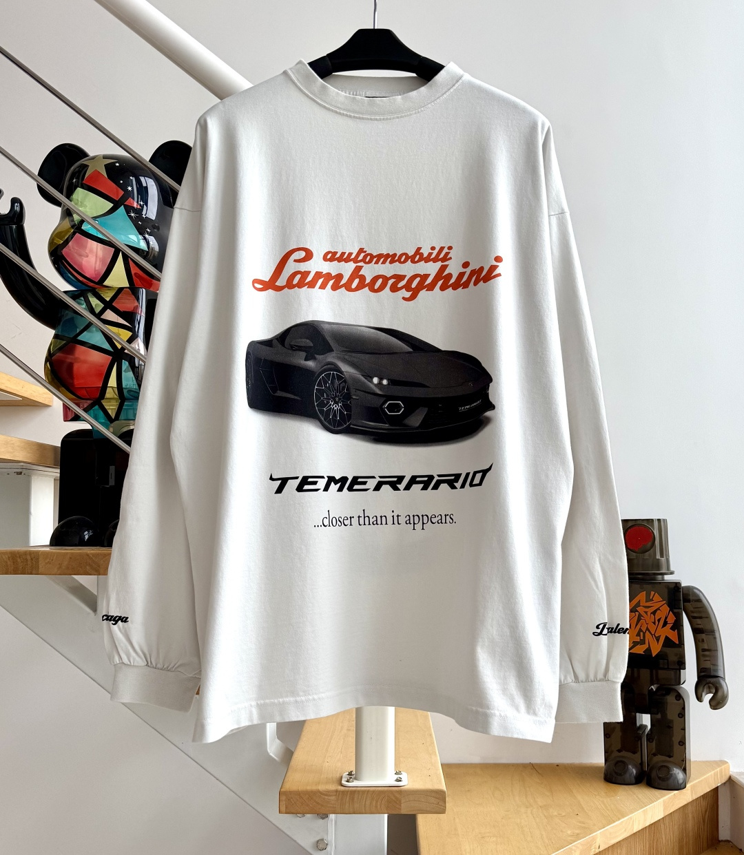 Lamborghini Oversized Graphic Print Long Sleeve T-Shirt - Limited Edition