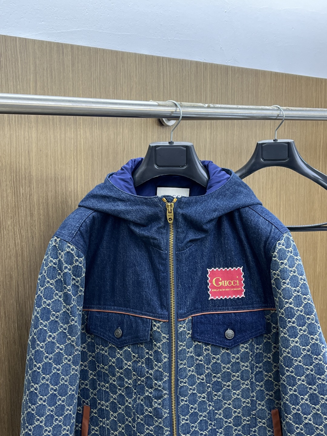 秋冬羽绒 Gucci/古驰牛仔拼皮羽绒服“灭世版本”直供各大平台，代购，微商。，暴力检测，广检90绒，欢