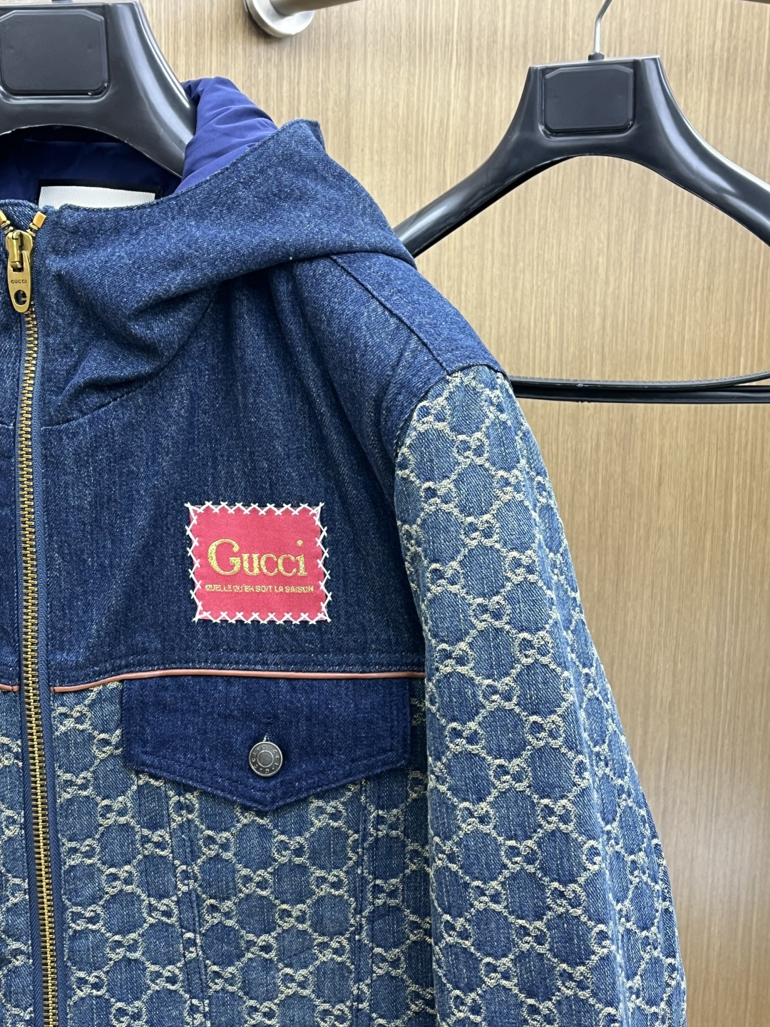 秋冬羽绒 Gucci/古驰牛仔拼皮羽绒服“灭世版本”直供各大平台，代购，微商。，暴力检测，广检90绒，欢