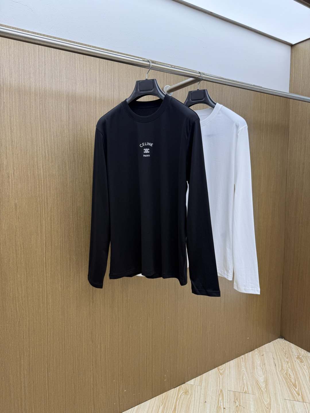 Celine Navy Logo Long Sleeve Top