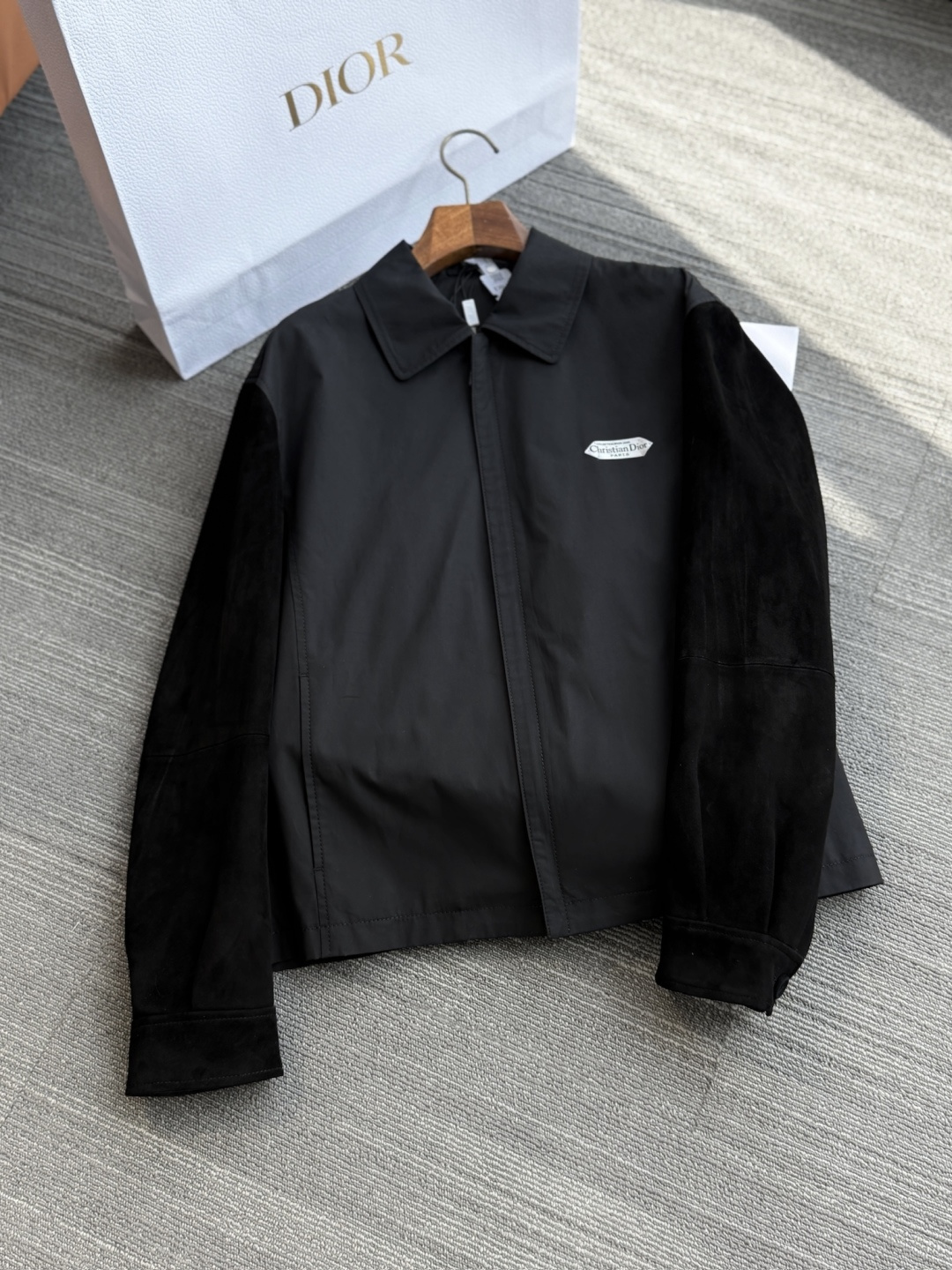 NO:675036,Original purchase, genuine operation Dior autumn and winter haute couture series sheepskin suede patchwork jacket, dior, jackets & coats, sheepskin, chamois leather, Top Customize19860909原版购入 ,正品操作 迪奥秋冬高定系列 羊皮革麂皮绒拼接夹克,,dior,jackets & coats,sheepskin,chamois leather,Top Customize1,Men's clothing