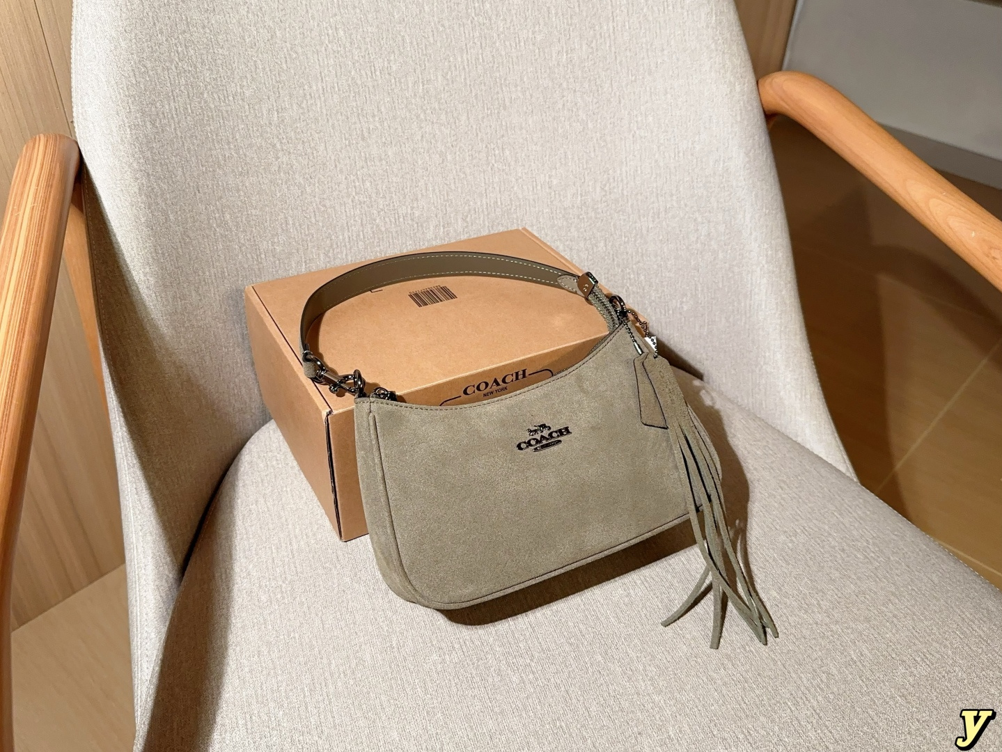 蔻驰 coach clásico Teri nuevo bolso Hobo de gamuza para el hombro, bolso luna, bolso mahjong, se puede llevar cruzado, ta…