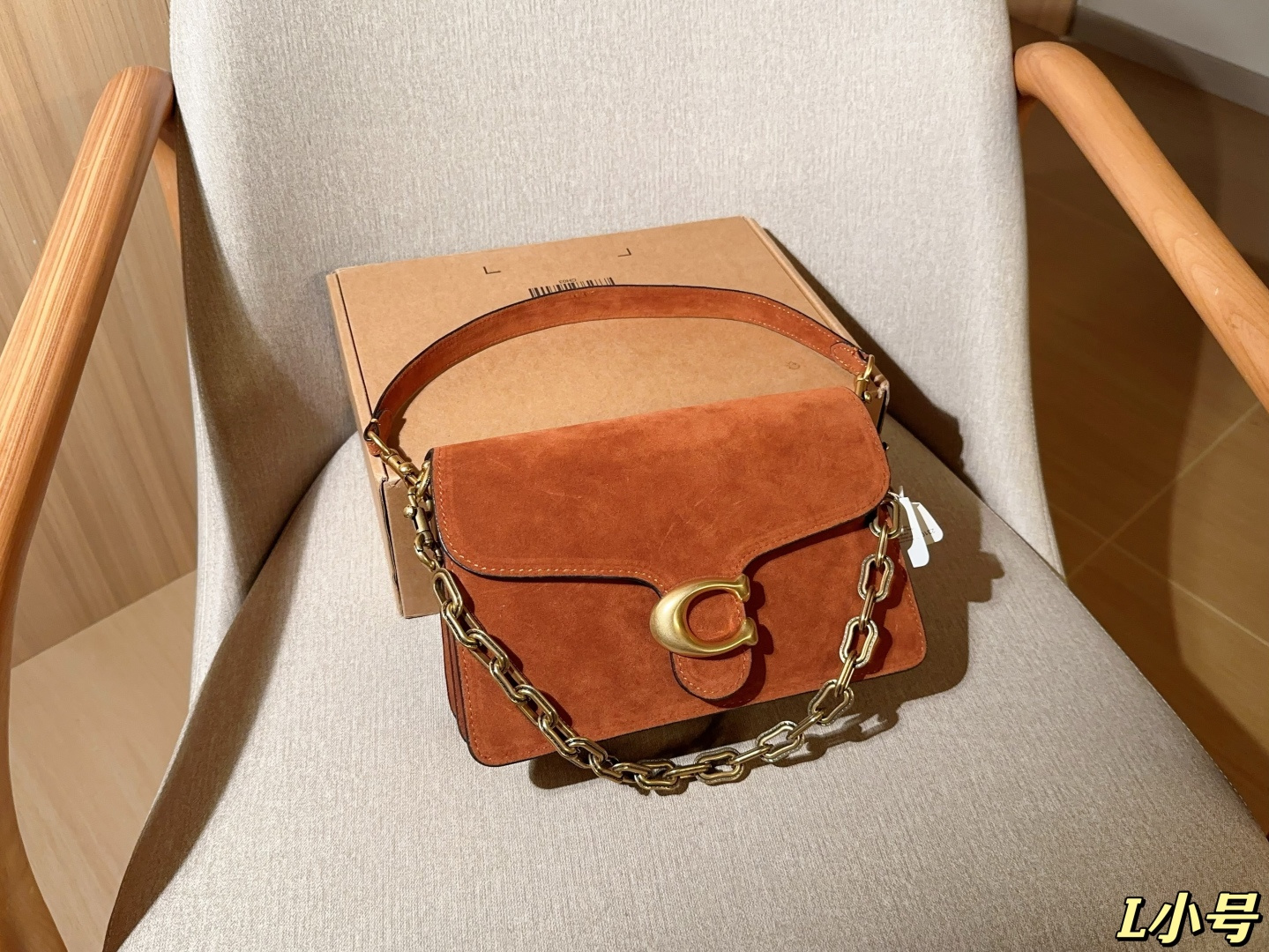 tamaño pequeño, coach 蔻驰 nuevo bolso酒神 chain tabby26 de gamuza, tamaño 26cm, empaque de regalo 🎁