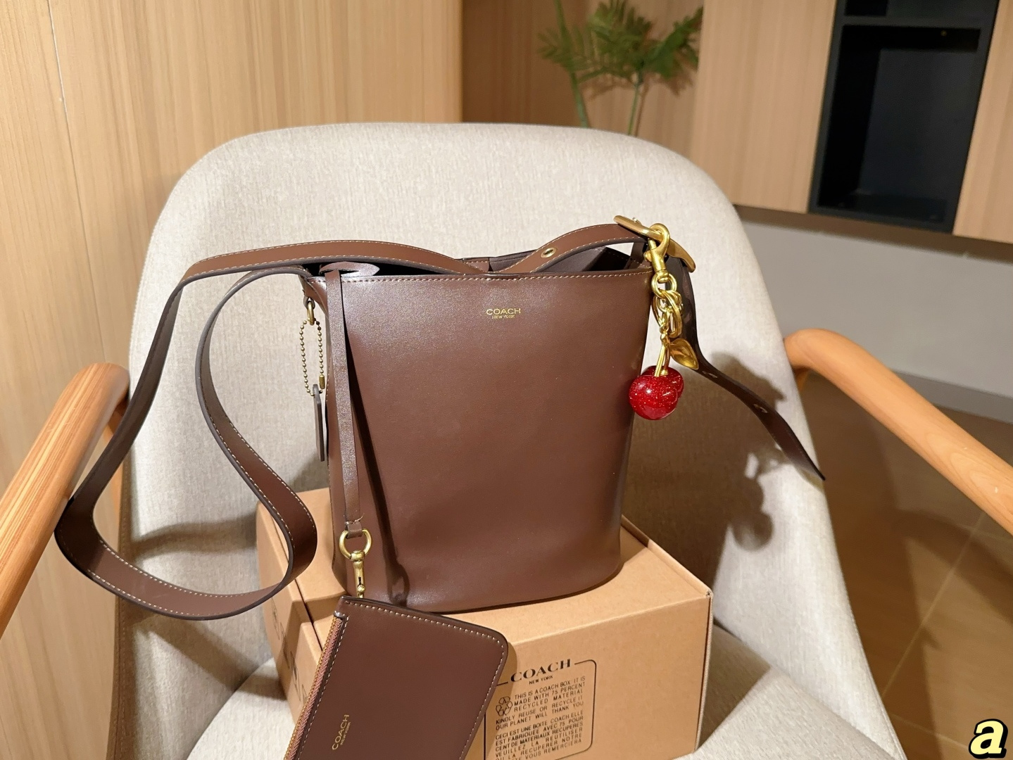colgante de regalo, coach 蔻驰 nuevo bolso cubo Bleecker, tamaño 20×22×12, empaque de regalo 🎁