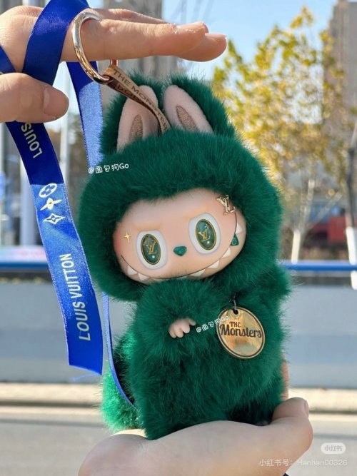 Louis Vuitton Green Furry Monster Bag Charm Key Chain - Designer Plush 1 Louis Vuitton Green Furry Monster Bag Charm Key Chain - Designer Plush