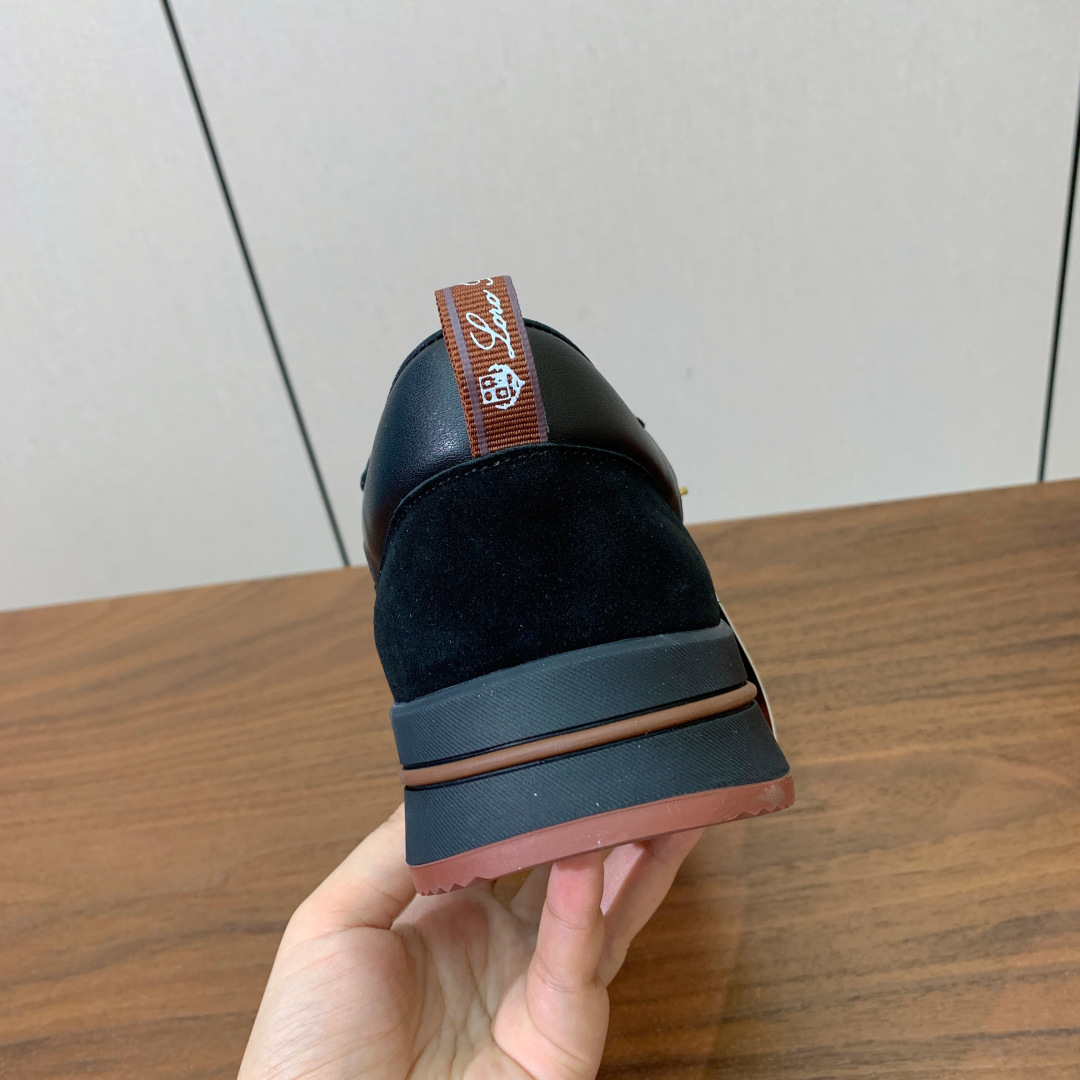 【Loro Piana】情侣款休闲运动鞋。简约时尚，鞋面采用牛反绒拼网面。羊皮垫脚。定制橡胶底。码数：女