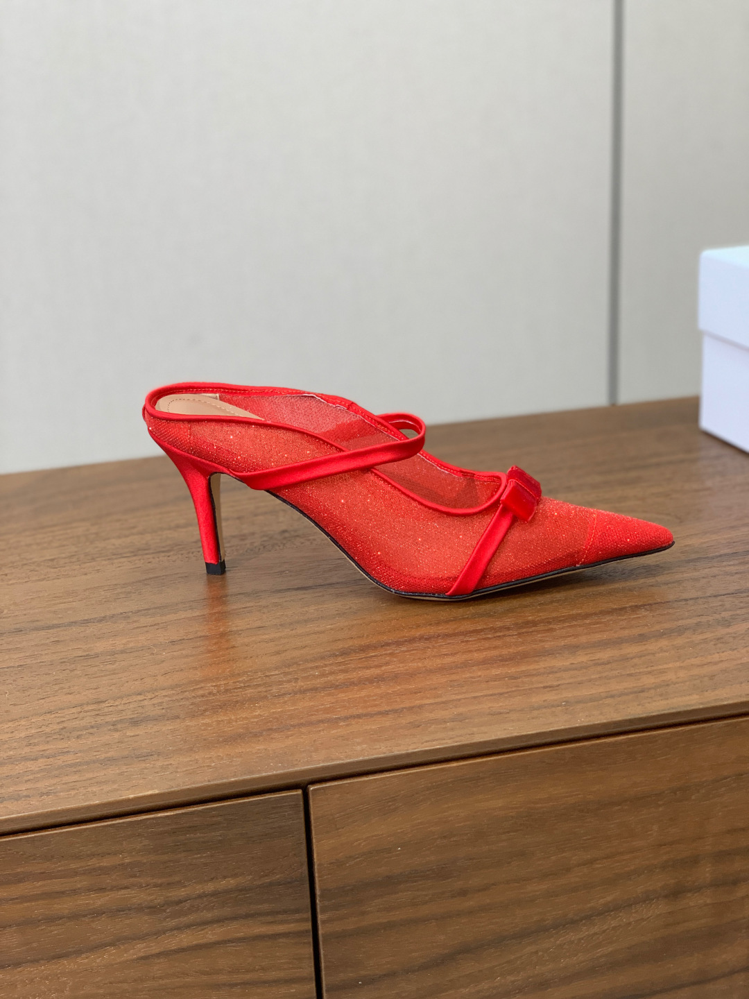 【Malone Souliers】网面中跟半拖。鞋面定制网面，羊皮垫脚。进口真皮大底。跟高8.5cm码数
