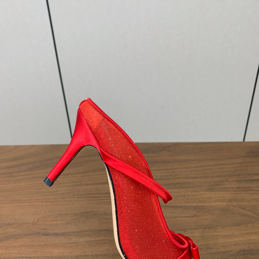 【Malone Souliers】网面中跟半拖。鞋面定制网面，羊皮垫脚。进口真皮大底。跟高8.5cm码数