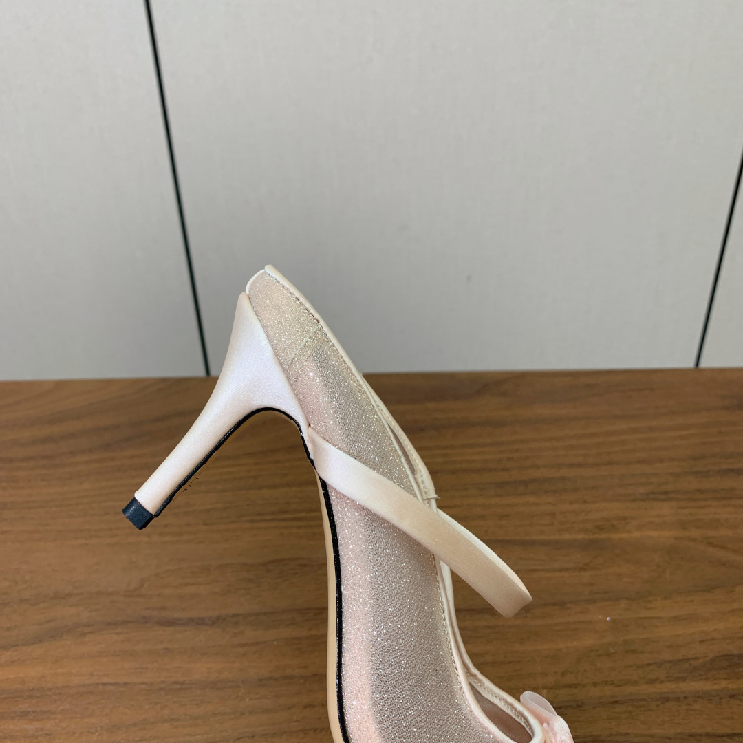 【Malone Souliers】网面中跟半拖。鞋面定制网面，羊皮垫脚。进口真皮大底。跟高8.5cm码数