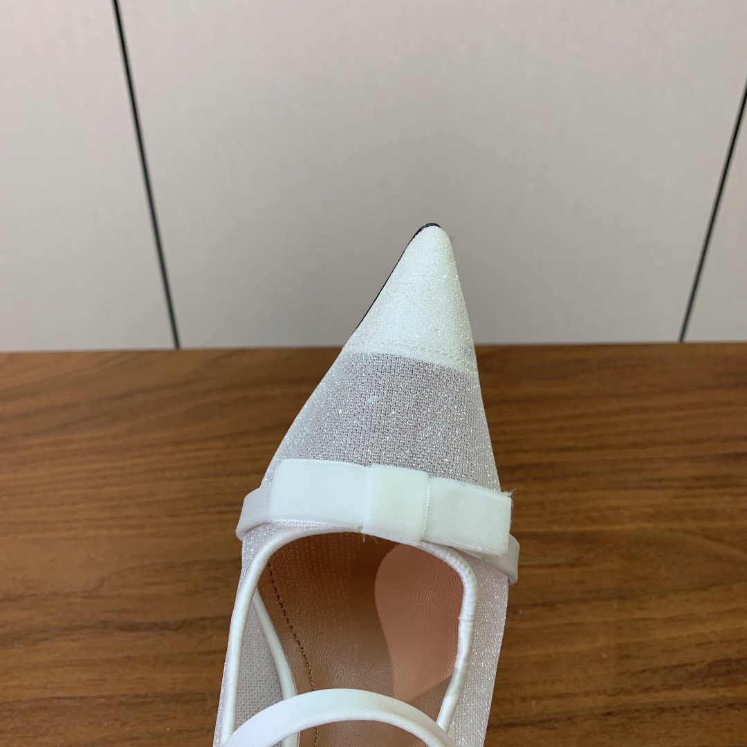 【Malone Souliers】网面中跟半拖。鞋面定制网面，羊皮垫脚。进口真皮大底。跟高8.5cm码数
