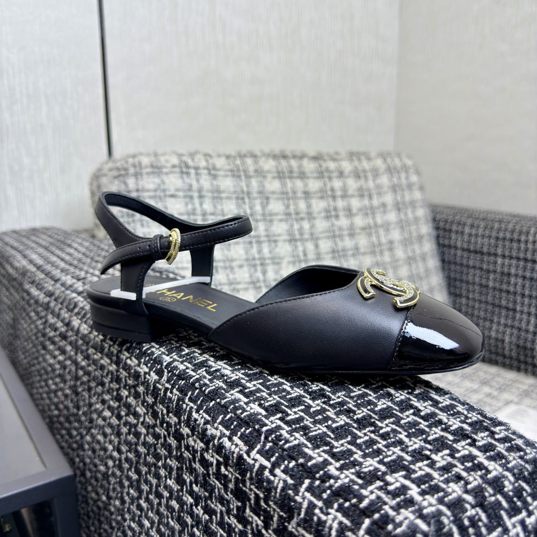 Chanel Mary Jane Slingback Shoes Lambskin Leather Black, Size 35-39 1 Chanel Mary Jane Slingback Shoes Lambskin Leather Black, Size 35-39