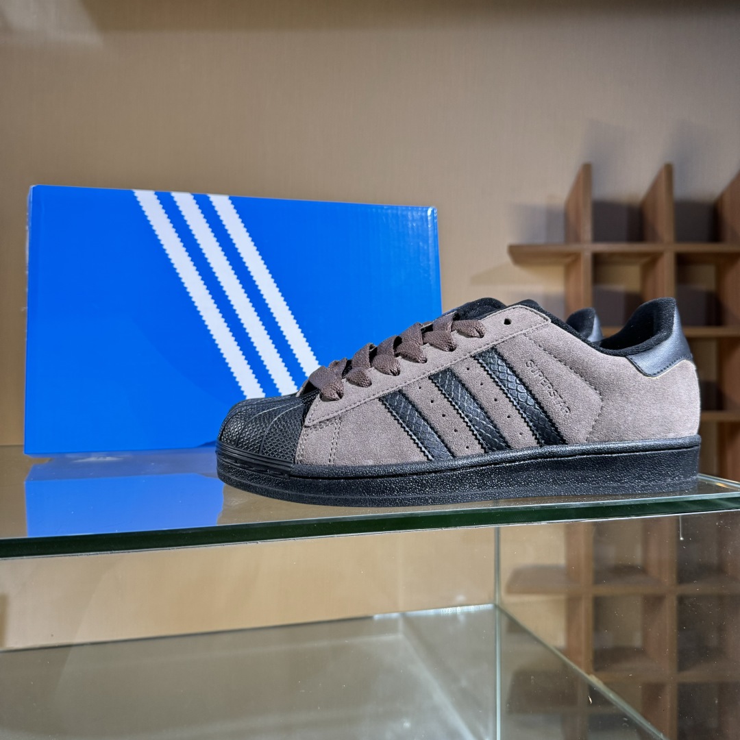 NEIGHBORHOOD x adidas originals SUPERSTAR 联名贝壳头 时尚复古 耐磨轻便 低帮板鞋 JH7696