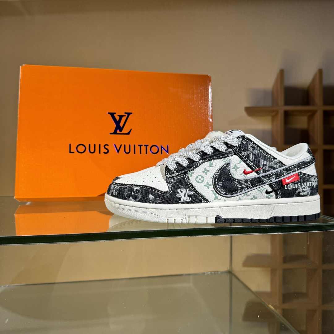 Nike SB Dunk Low x Louis Vuitton 黑白双小勾满天星 YX5066-351