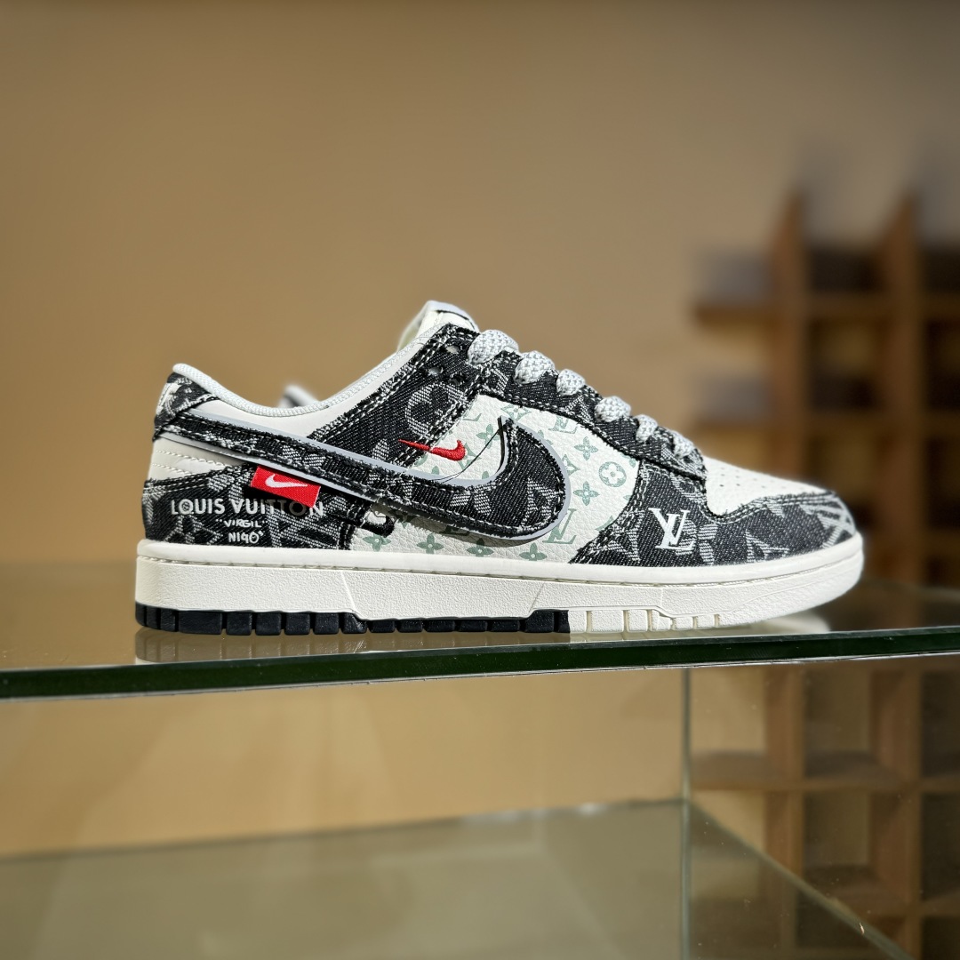 Nike SB Dunk Low x Louis Vuitton 黑白双小勾满天星 YX5066-351