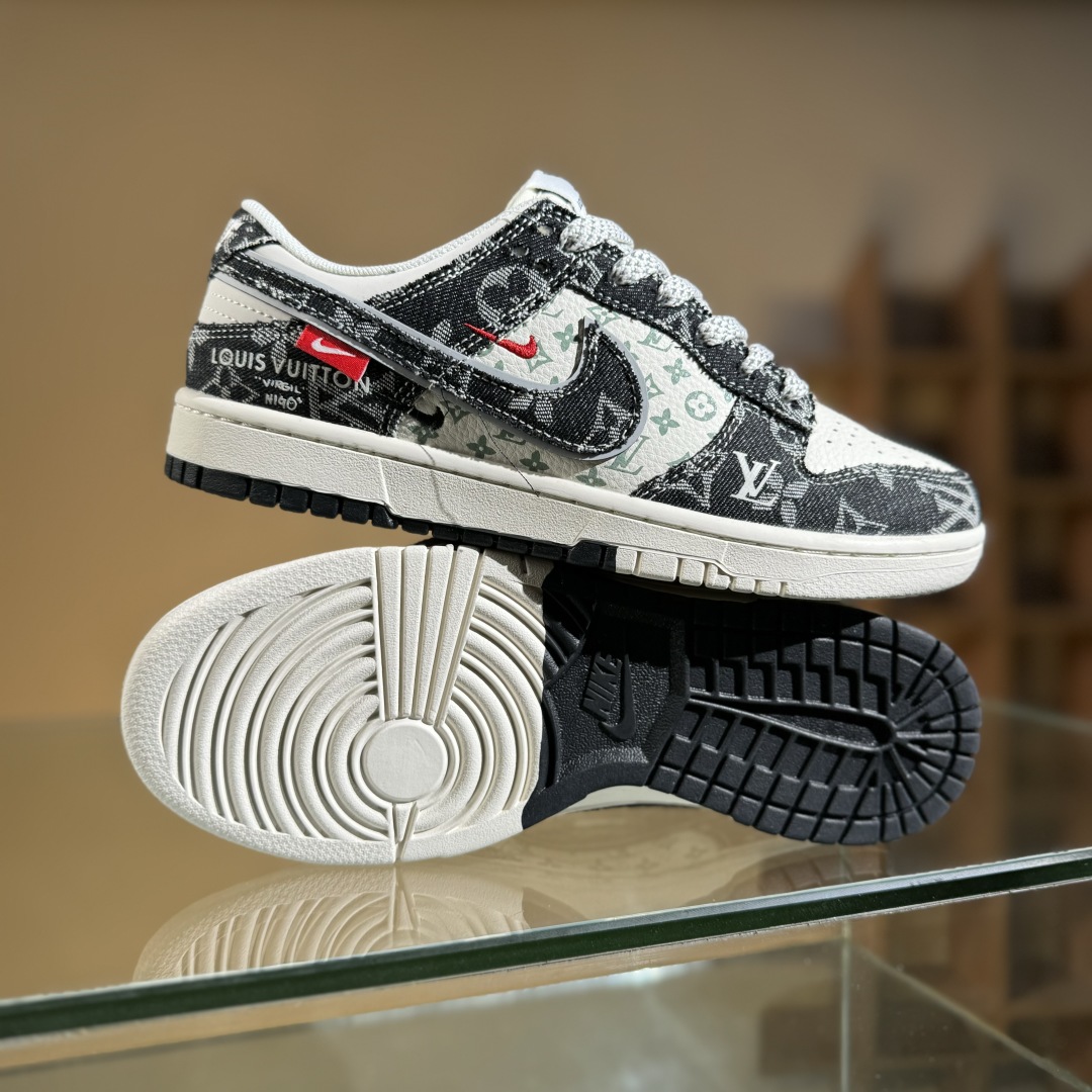 Nike SB Dunk Low x Louis Vuitton 黑白双小勾满天星 YX5066-351