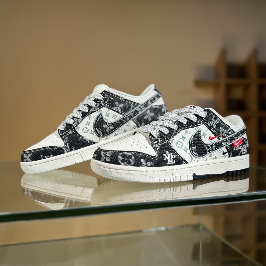 Nike SB Dunk Low x Louis Vuitton 黑白双小勾满天星 YX5066-351