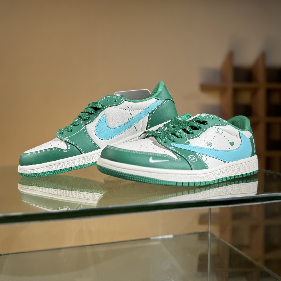 Travis Scott x Nike Air Jordan 1 Low 米绿爱心 Air Jordan 1 Low 反转米绿爱心小勾倒钩 LD2025-030