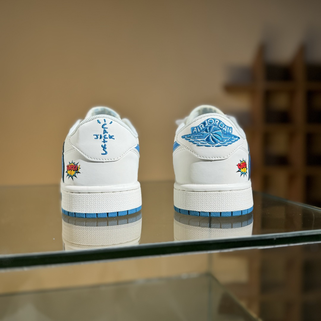 Travis Scott x Fragment Design x Air Jordan 1 Low OG SP AJ1 乔1古驰联名 蓝勾蓝底 低帮文化休闲板鞋 ZH2598-165 Travis Scott x Fragment Design x Air Jordan 1 Low OG SP AJ1 乔1古驰联名 蓝勾蓝底 低帮文化休闲板鞋 ZH2598-165