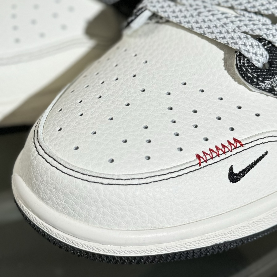 Travis Scott x Fragment Design x Air Jordan 1 Low OG SP AJ1 乔1 LV联名 黑牛仔布 低帮文化休闲板鞋 YX5066-327