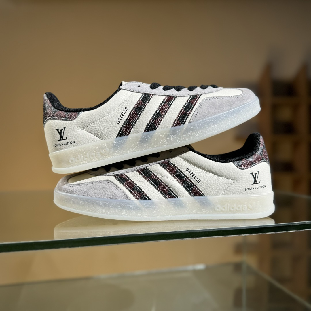 adidas Originals Gazelle INdoor x Louis Vuitton 三叶草休闲防滑耐磨低帮板鞋 DM1234-009 adidas Originals Gazelle INdoor x Louis Vuitton 三叶草休闲防滑耐磨低帮板鞋 DM1234-009