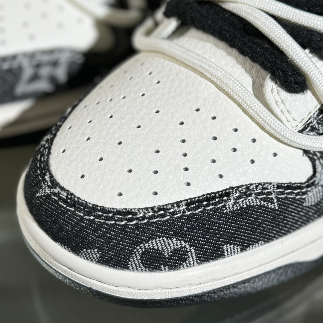 Nike SB Dunk Low LV联名 绑带织布黑白勾 周年高端定制 低帮休闲板鞋 YX5066-338