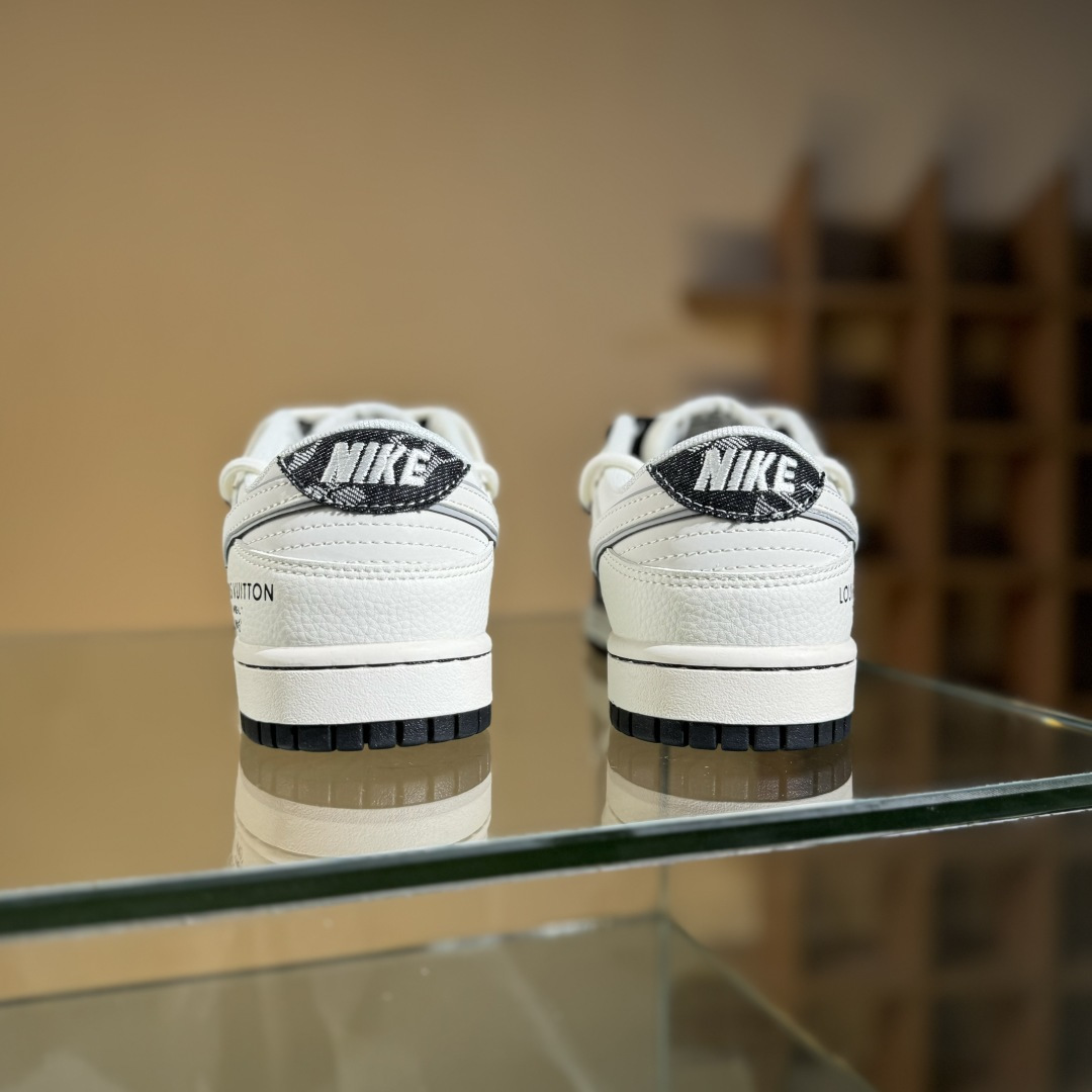 Nike SB Dunk Low LV联名 绑带织布黑白勾 周年高端定制 低帮休闲板鞋 YX5066-338