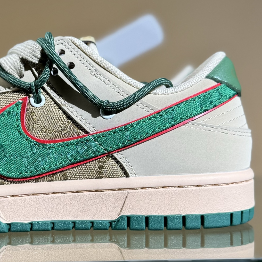 Nike SB Dunk Low Gucci联名 绑带绿勾勾 周年高端定制 低帮休闲板鞋 DM6868-087