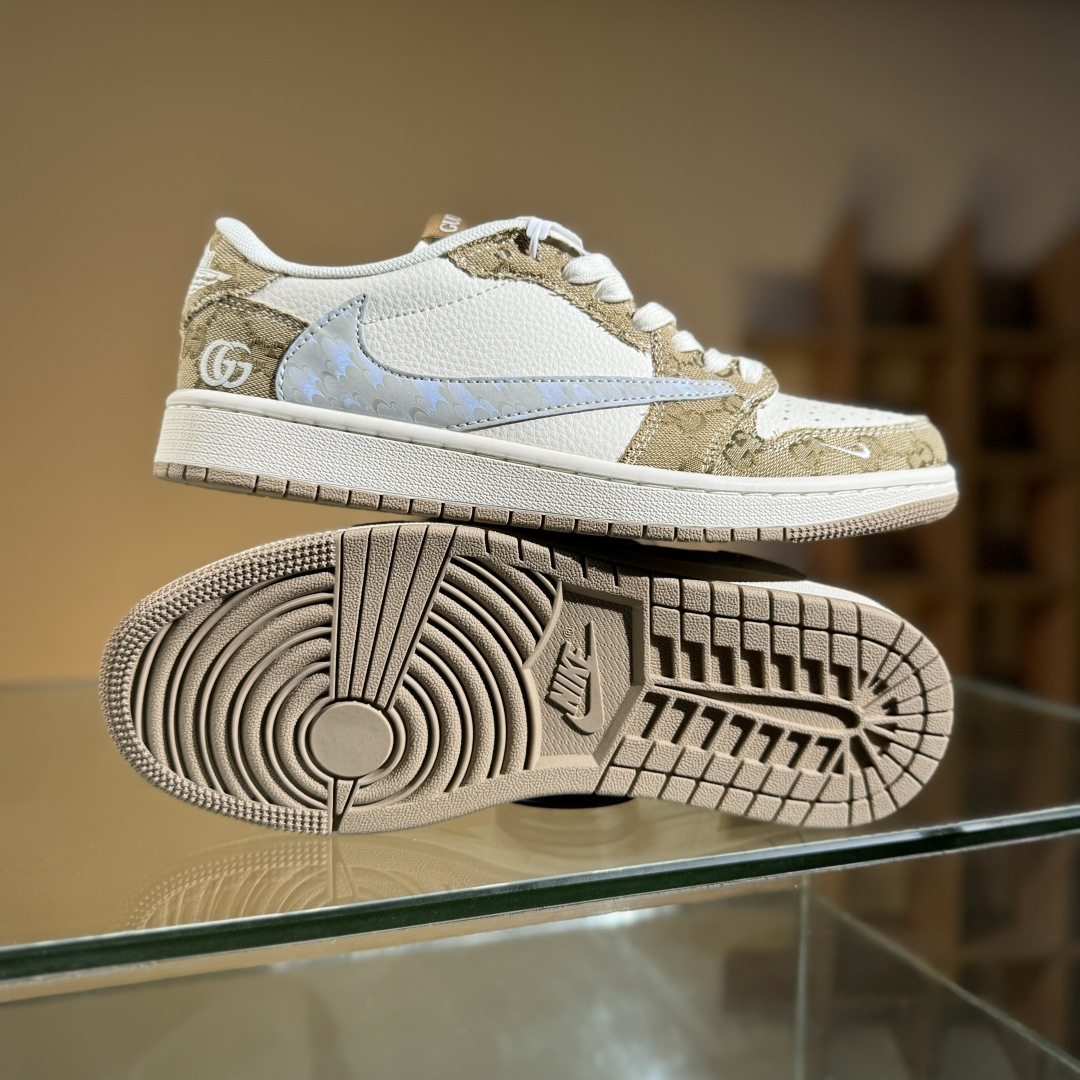 Travis Scott x Fragment Design x Air Jordan 1 Low OG SP AJ1 乔1古驰联名 卡其牛仔布 低帮文化休闲板鞋 XS7089-603 Travis Scott x Fragment Design x Air Jordan 1 Low OG SP AJ1 乔1古驰联名 卡其牛仔布 低帮文化休闲板鞋 XS7089-603